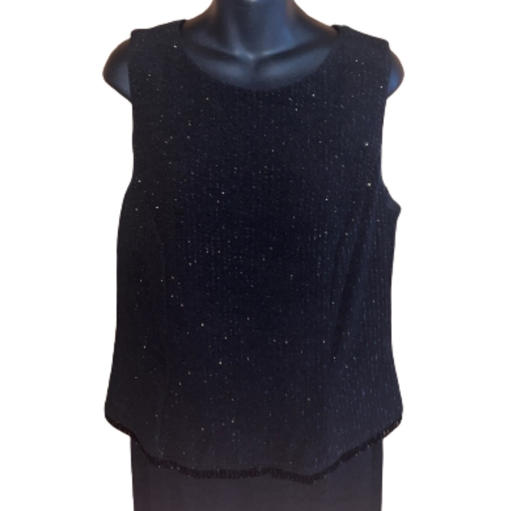 Scott McClintock black beaded top sleeveless maxi dress size 16W